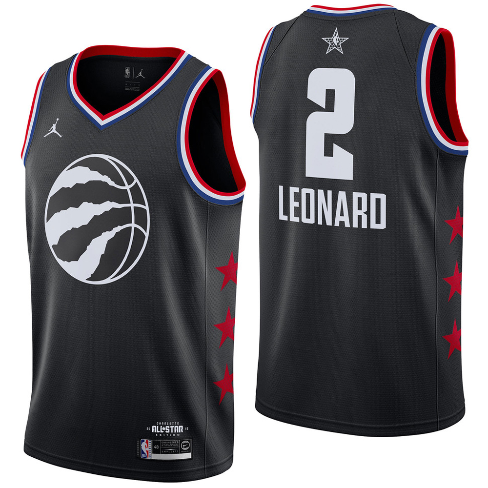 Men's Toronto Raptors #2 Kawhi Leonard Black NBA 2019 All Star Stitched Jersey